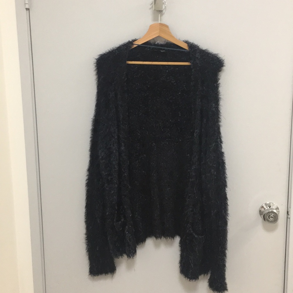 Black And Blue Fuzzy Sweater
